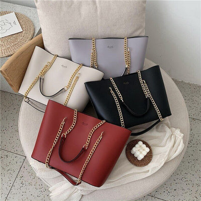Pu Leather Shoulder Bags Women Handbag Chain Tote Bag Shopper Hand Bag Totes