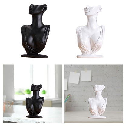 Jewelry Display Necklace Holders Resin Mannequin Organizer Bust Stands 20x7x32cm