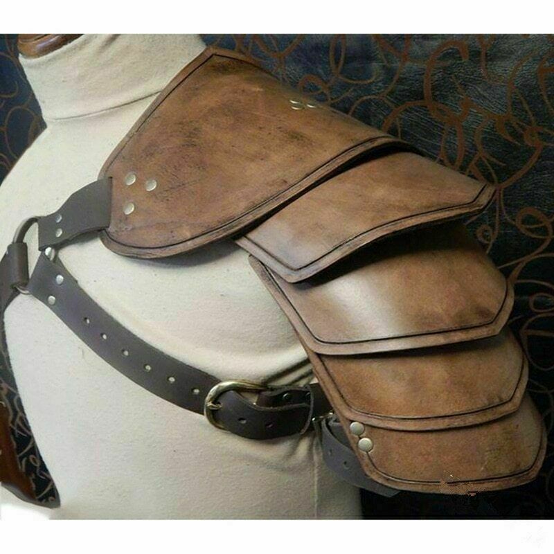 Steampunk Medieval Pauldrons Leather Rivet Warrior Shoulder Armor Party Props ##