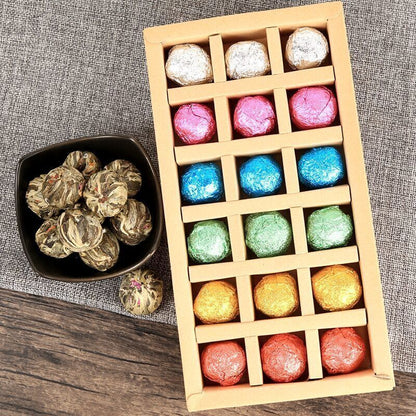 18pcs Handmade Blooming Flower Tea Blooming Tea Flowers Balls Green Tea Gift Box