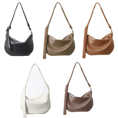 Draped Leather Shoulder Bag Crossbody Tote Hobo Purse Knotted Saddle Handbag