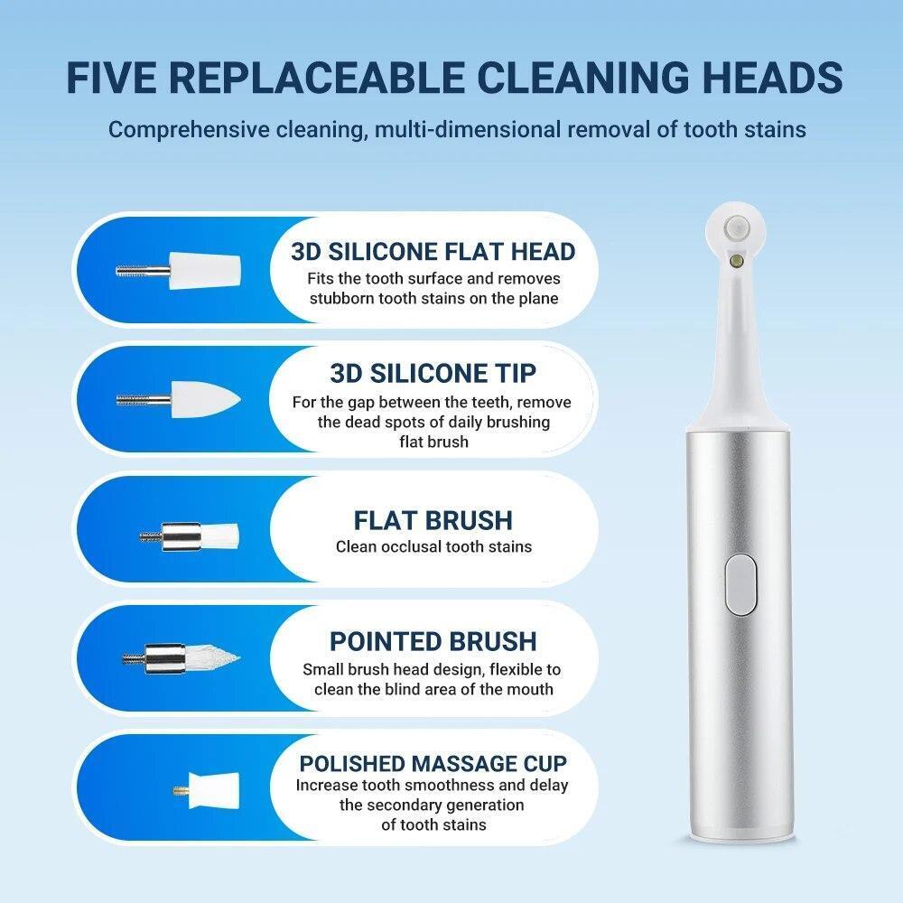Oral Electric Teeth Polisher Dental Tartar Remover Plaque Stains Cleaning Multif