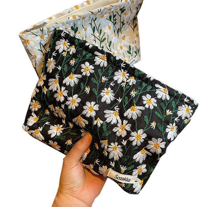 Floral Print Cosmetic Bag Pencil Case Travel Makeup Lipsticks Brushes Pouch 1 PC