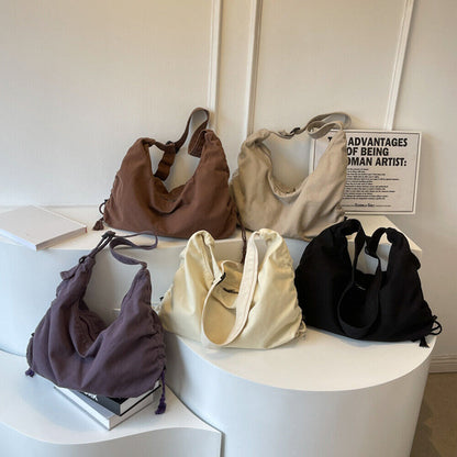 School Messenger Bag Large Capacity Canvas Shoulder Bag Dumpling Bag Simple