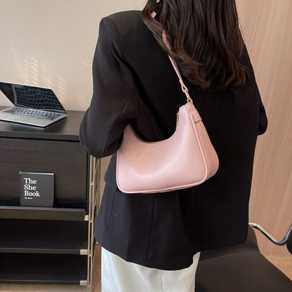 Pink Shoulder Bag Women Small Leather Crossbody Bags Handbag Underarm