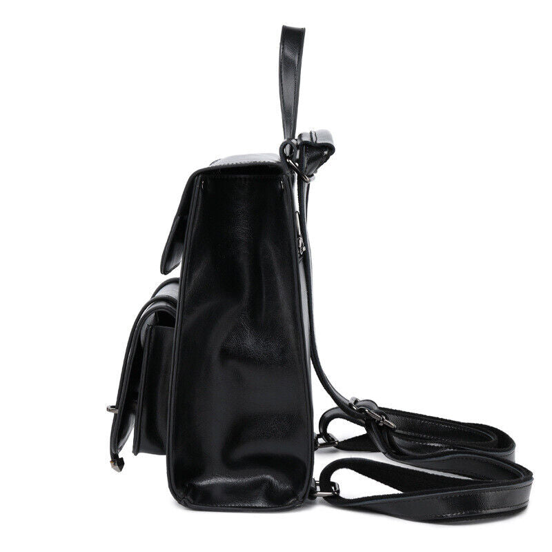 100% Genuine Leather Women's Backpack Travel Bag Rucksack Crossbody Handbags