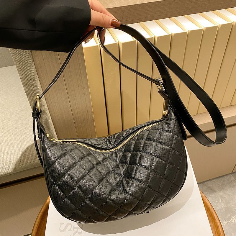 Genuine Leather Handbag Plaid Cow Leather Crossbody Shoulder Bag Messenger Purse