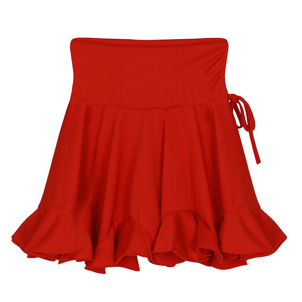 New Women's Ruffled Dance Skirt Tennis Short Skirt with Shorts Underneath