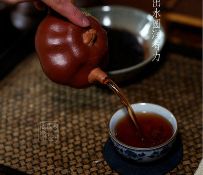 150cc chinese Yixing Handmade Zisha teapot Duan Ni Pumpkin Gongfu Hu Tea Pot