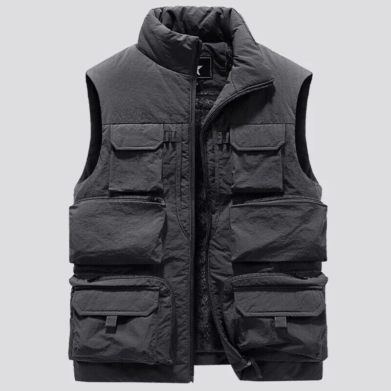 Men's Vest Coat Sleeveless Jacket Waistcoat Workwear Tops Cargo Vest Windbreaker