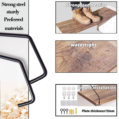 Rustic Wooden Floating Shelves Wall Hanging for Bedroom Bathroom Kitchen Decor