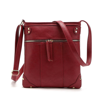 Women Rivet Tassel Crossbody Shoulder PU Leather Bag Purse Outdoor Travel NEW