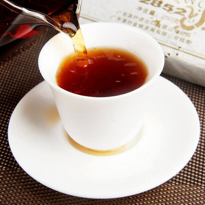 Golden Sail Puerh Tea MengHai Boiled Pu-erh 250g 2852 Mature Puer Tea Brick -