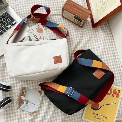 Canvas Shoulder Bag Big Capacity Women Messenger Bag Female Crossbody Bags Solid