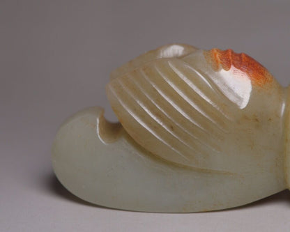 Antique Chinese Hetian Jade Carving Mantis Statue Exquisite Pendant Collections