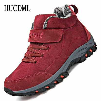 Waterproof Suede Warm Snow Boots Work Casual Shoes High Top Non-slip Ankle Boots
