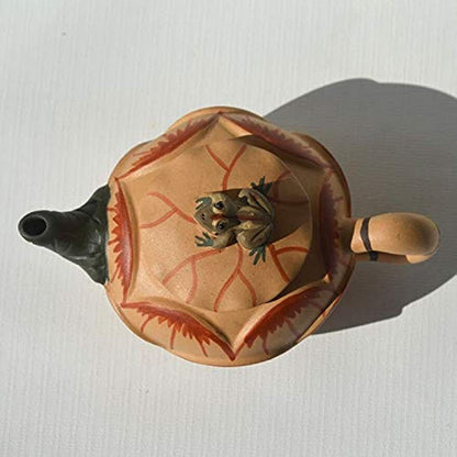 Zisha Teapot Chinese Yixing Clay Frog Lotus Pot Gongfu Tea Set Frog lotus