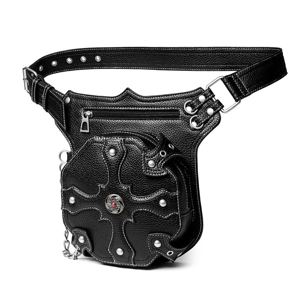 Lady's Leather Leg Drop Belt Bag Punk Rock Motorcycle Thigh Hip Waist Fanny Pack
