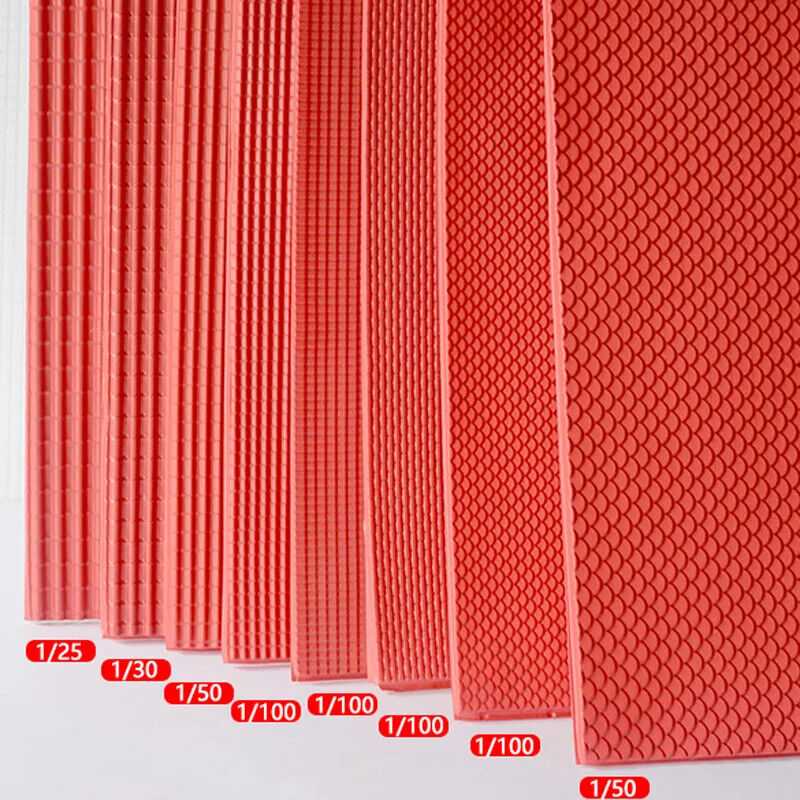 Dollhouse Sandplate Parts 20x30cm PVC Red Tile Fish Scale Wall Model Accessories