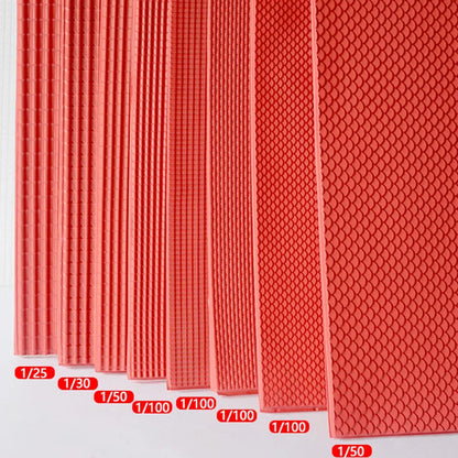 Dollhouse Sandplate Parts 20x30cm PVC Red Tile Fish Scale Wall Model Accessories