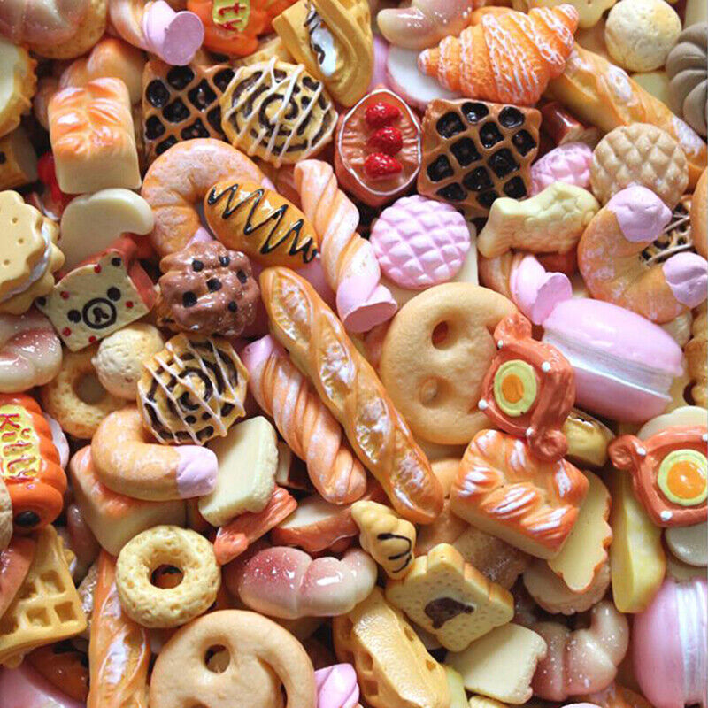 10Pcs Dollhouse Mini Lucky Bag Blind Box Cake Candy Bread Doll Food Kitchen T-ca