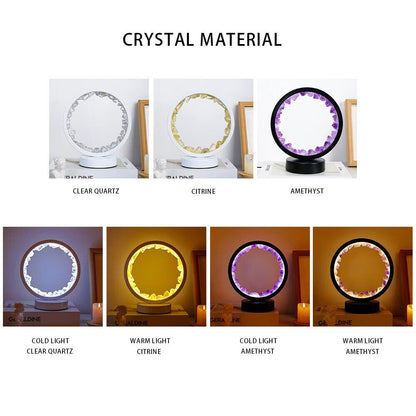 Bedside Lamps LED Rechargeable Natural Quartz Amethyst Cluster Desk Night Lights