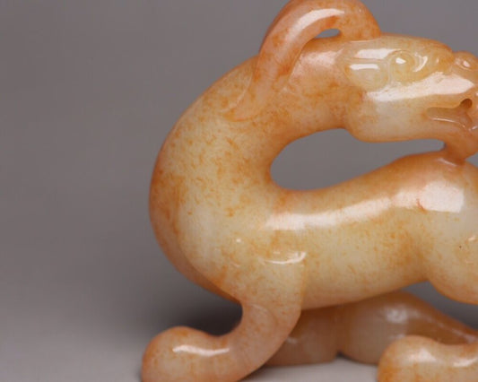 Old Chinese Natural Hetian Jade Carving Exquisite Beast Statues Animal Figurine