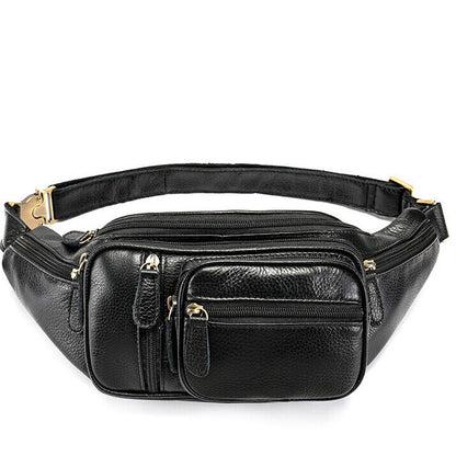 Motorcycle Outdoor Genuine Vintage Leather Waist Fanny Pack Crossbody Sling Bag