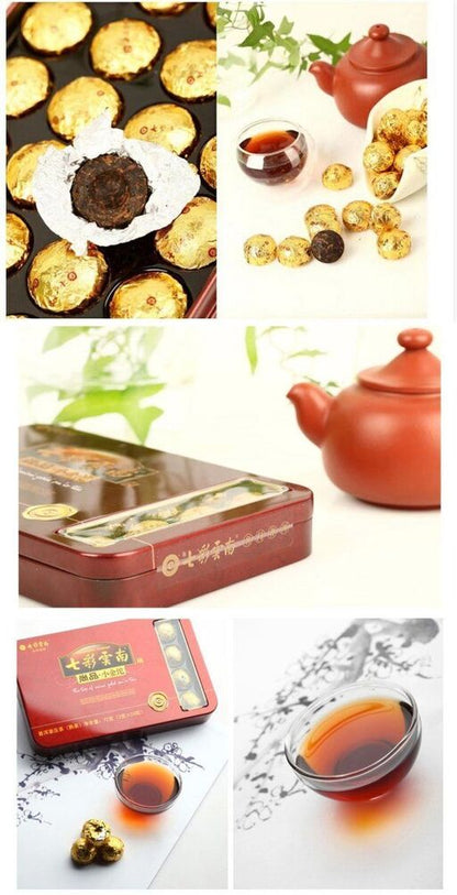 72g/BoxColourful Yunnan The Top of Mini Gold Pu'er Tea Ripe Puerh Tuocha Pu-erh
