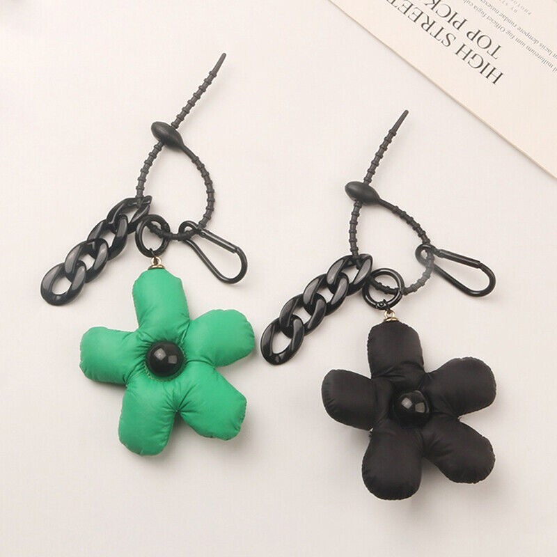 Keychain Black Green Couples Matching Bag Charm Flower Accessories Cute Lanyard