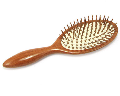 Natural Red Sandal Wood Hairbrush Wooden Bristles Scalp Massage Comb/Brush Free