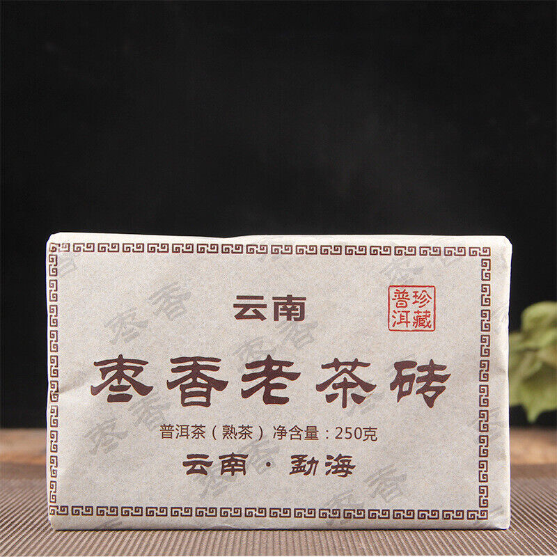 250g Big Leaf Old Pu'er Tea Ripe Tea Health Jujube Fragrant Brick