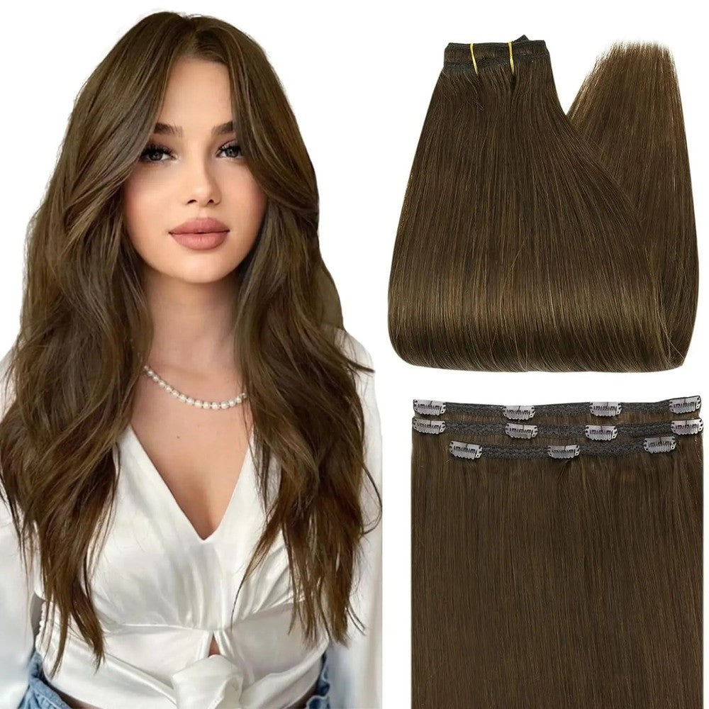 Full Shine 50 Grams 100% Real Clip Remy Human Hair Extensions Full Head Thick