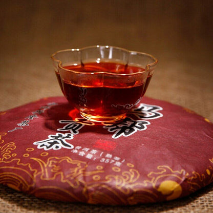 357g Ji Shun Hao Ma Bang Tribute Tea Cooked Puerh Tea Cake Ripe Puer Black Tea