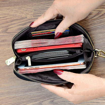 Wallet Genuine Leather Women Bags Purse Wedding Banquet Clutch Bag Solid