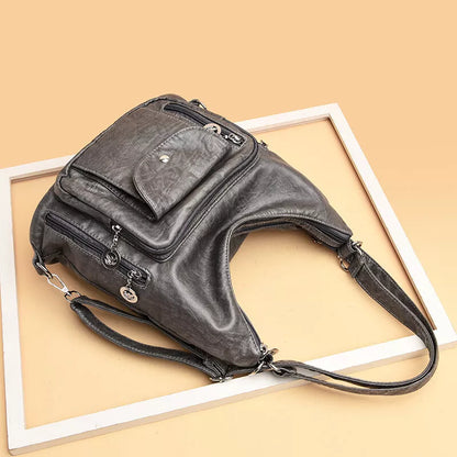 New Womens PU Leather Handbag Vintage Crossbody Shoulder Bag Female Casual Tote