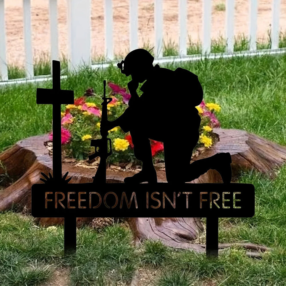 Freedom Is Not Free Yard Stakes Military Gifts Soldiers Iron Memorial Stakes