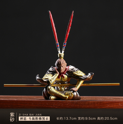 Monkey king statue creative home table decoration on sales yixing zisha tea pet