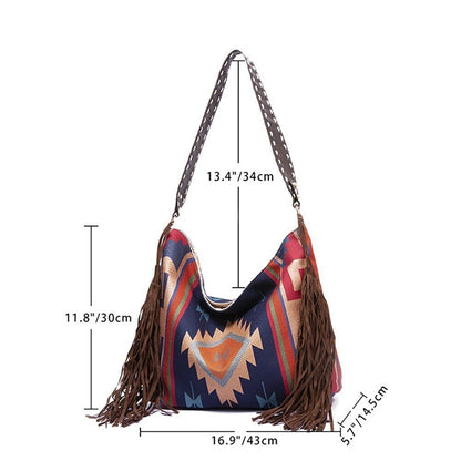 2023 New Fashion Woman Bags Women's Beach One-shoulder Carry Canvas Ethnic Style