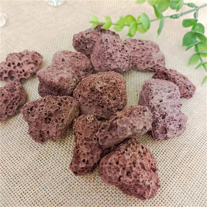Aquarium Decoration 100g Natural Porous Stone Geode Red Volcanic Rock Ornaments
