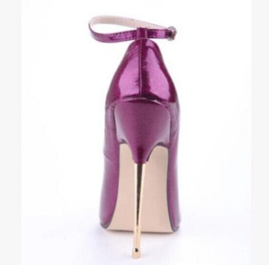 Womens Ankle Strap Super High Heel 16cm Stilettos Cross Dresser Shoes Pumps Sexy
