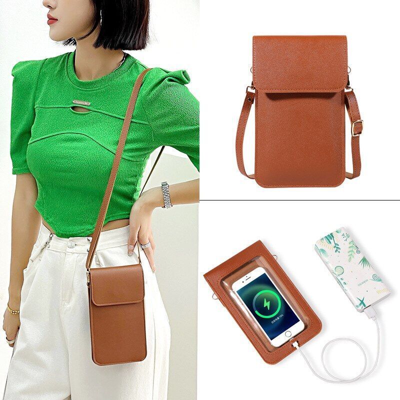 Leather Wallet Crossbody Fashion Touch Screen Phone Bags Handbag Messenger Bags