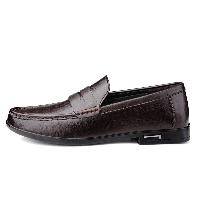 Autumn Spring Mens Loafers Shoes Leather Loafer Black Brown
