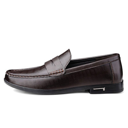 Autumn Spring Mens Loafers Shoes Leather Loafer Black Brown