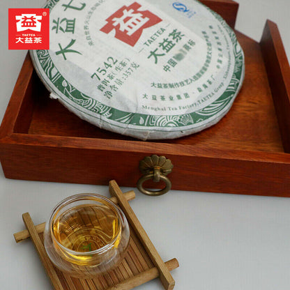 357g 2023 TAETEA 7542 Puer Tea Random Batch Menghai Dayi Raw Pu'er Tea 12.59oz