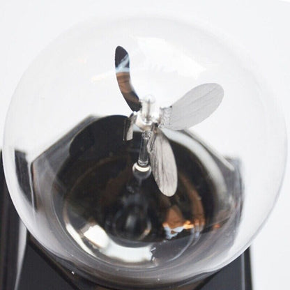 Crookes Radiometer Solar Power Glass Windmill 4 Spinning Vanes Decors 9x9x12.5cm