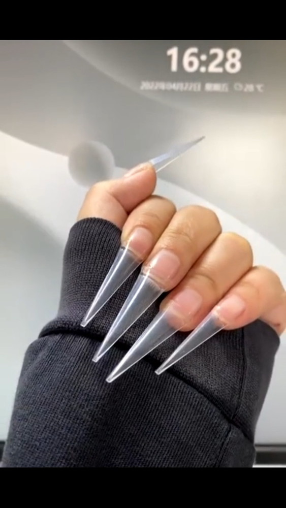 False Nails Tips Plastic Stiletto Straight Half Covers Acrylic Extensions 500Pcs