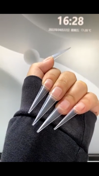 False Nails Tips Plastic Stiletto Straight Half Covers Acrylic Extensions 500Pcs