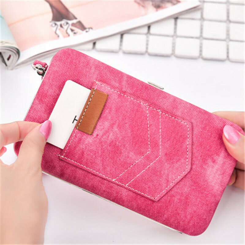 Women's Purse PU Leather Wallet Bag Card&ID Money Clamps Cash Clip Billfold Lady