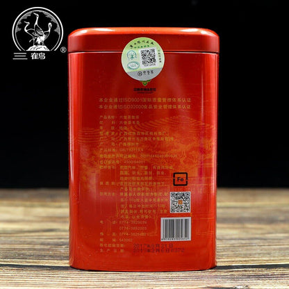 Three Cranes Sanhe Liu Bao Tea Dark Tea Heicha Wuzhou Teas Red Jar 200g